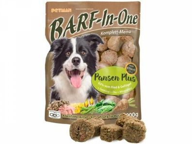 Petman BARF-In-One Pansen Plus Hundefutter 1000 g (Inhalt Paket: 16 Stück)