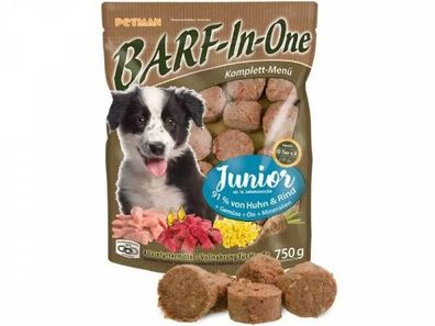 Petman BARF-In-One Junior Hundefutter 750 g (Inhalt Paket: 19 Stück)