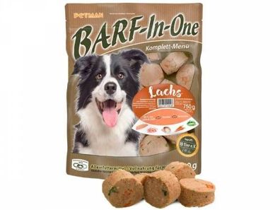 Petman BARF-In-One Lachs Hundefutter 750 g (Inhalt Paket: 19 Stück)