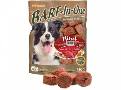 Petman BARF-In-One Rind Hundefutter 750 g (Inhalt Paket: 19 Stück)