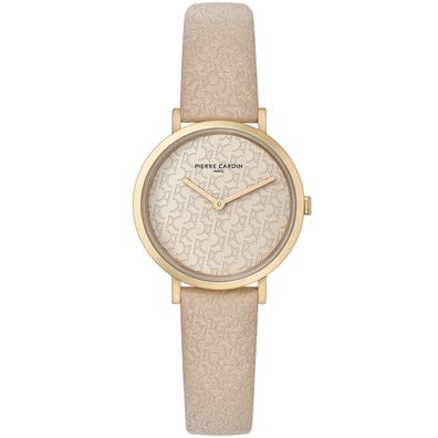 Pierre Cardin Uhr CBV.1503 Belleville PC Monogram Damen Armbanduhr Beige