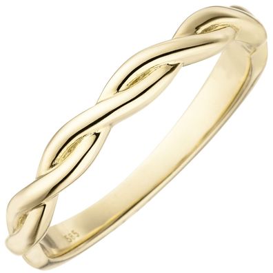 Damen Ring geflochten 585 Gold Gelbgold Goldring Breite ca. 2,9 mm
