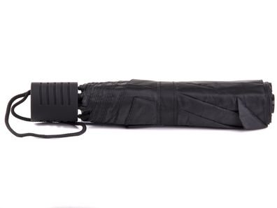 Leder Meid schwarzer Regenschirm Taschenschirm Handöffner mit Klettverschluss