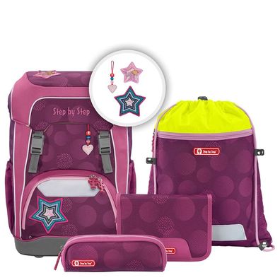 Step by Step GIANT Schulrucksack Set 5tlg Glamour Star Astra, Glamour Star As...