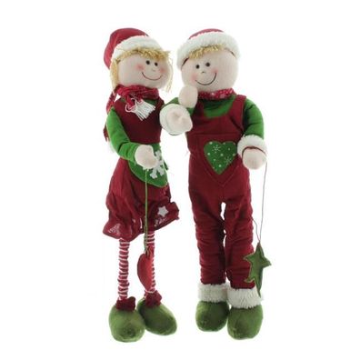 Boltze Weihnachtsfiguren ausziehbar Pia und Pit Pärchen Dekoration stehend 26 cm ...