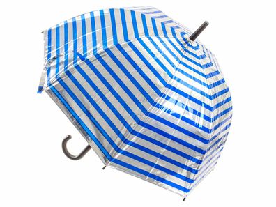 Happy Rain Long AC Domeshape Langschirm, silber-blau gestreift