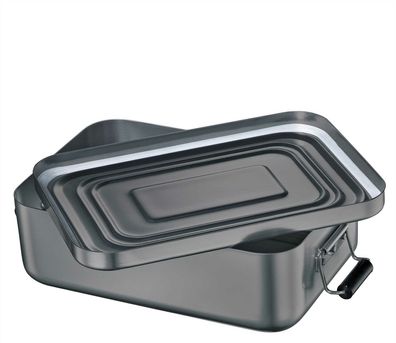 Küchenprofi Lunchbox mit Trennsteg rechteckig anthrazit Aluminium Deckel Vesper
