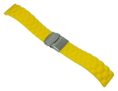 Minott | Uhrenarmband Silikon gelb mit Faltschließe 28201S
