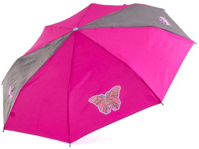Scout Kinder-Taschenregenschirm mit Reflektorband Butterfly