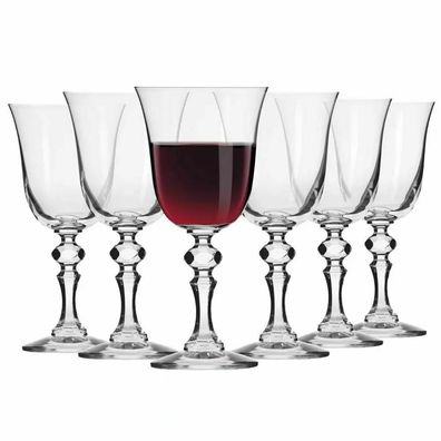 Krosno Krista Kleine Gläser für Wein Rotwein | Set 6 | 250 ml | Spülmaschine