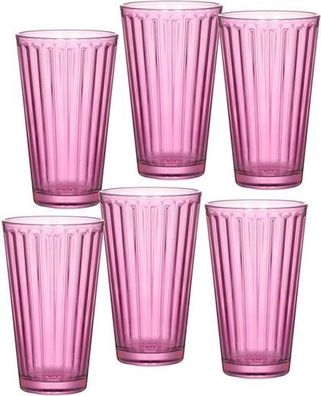 Ritzenhoff und Breker Longdrink Gläser 400ml Lawe 6 Stück Berry Rosa Trinkglas