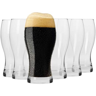 Krosno Elite Gläser für Bier Dunkel Bier Guiness | Set 6 | 500 ml | Spülmaschine