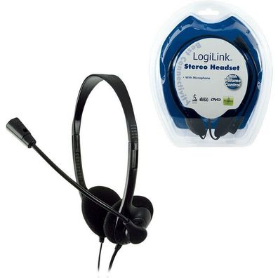 LogiLink HS0001 Schwarz Kopfbügel Headset 2x Klinke 3,5mm PC