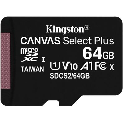 64GB Kingston Canvas Select Plus MicroSDXC 100MB/ s + Adapter