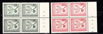 Bund 1965 MiNr. 483-84 Viererblock mit BGZN Rand rechts postfrisch