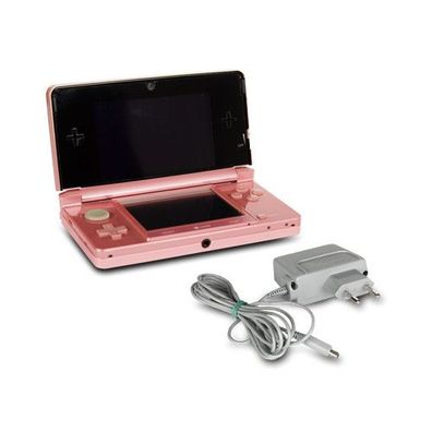 Nintendo 3DS Konsole in Coral Pink / Korallen Rosa mit Ladekabel #2A