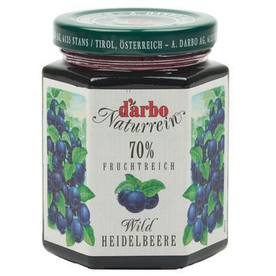Food-United DARBO Fruchtaufstrich Naturrein Blaubeere Heidelbeere 200g Glas