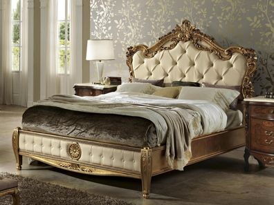 Möbel Bett Doppelbett Holz Schlafzimmer Design Betten Chesterfield Einrichtung