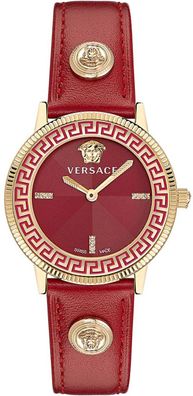 Versace VE2P00722 V-Tribute Diamond rot lila Leder Armband Uhr Damen NEU