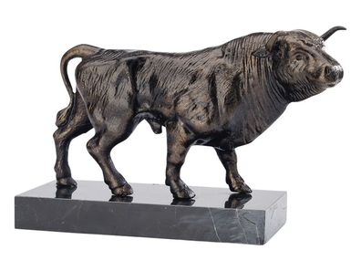 Stier Skulptur aus Eisen 4,3 kg Figur Bulle antik Stil sculpture bull iron