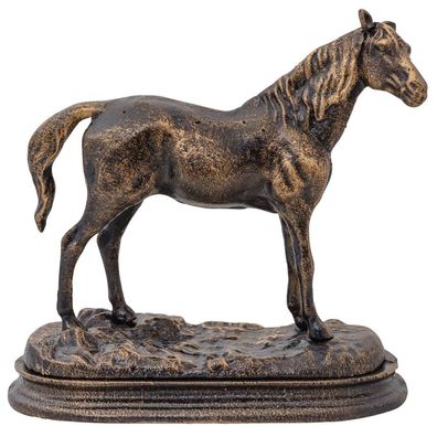 Pferd Skulptur Figur Tier Eisen Dekoration Antik-Stil 21cm