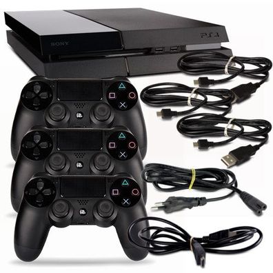 PS4 Konsole Modell Cuh-1216B 1 TB in Schwarz #36 + Stromkabel + HDMI + 3 Originale...