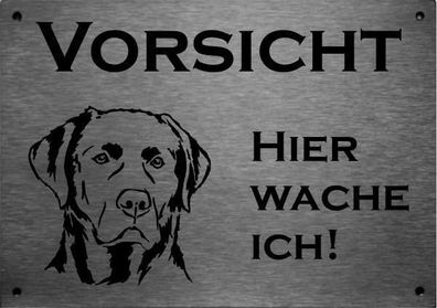 Hundewarnschild Edelstahl Warnschild Labrador