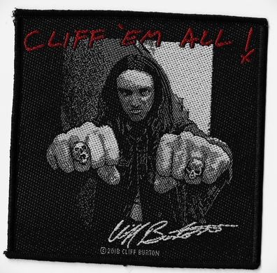 Metallica Cliff Burton Cliff ´em all gewebter Aufnäher / woven Patch