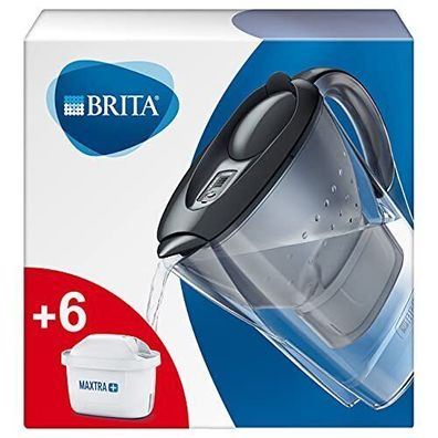 BRITA Wasserfilter Marella graphit inkl. 6 MAXTRA Filterkartuschen Starterpaket