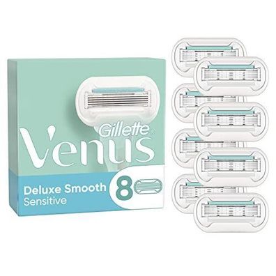 Gillette Venus Deluxe Smooth Sensitive Rasierklingen Damen 8 Ersatzklingen