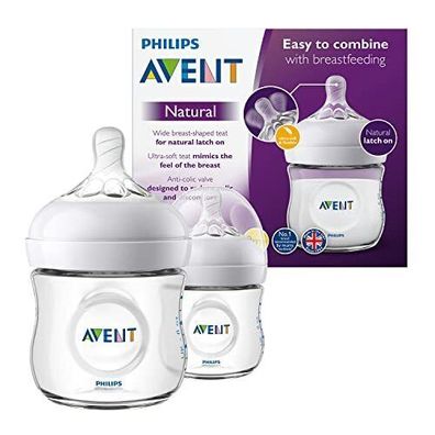Philips Avent SCF030/27 Natural-Babyflasche mit Sauger für Neugeborene 2 Stück