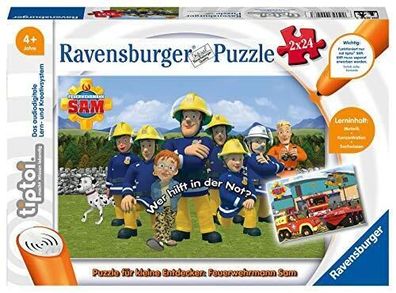 Ravensburger tiptoi 00046 Puzzle kleine Entdecker Feuerwehrmann Sam 2x24 Teile