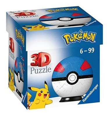 Ravensburger 3D Puzzle 11265 Puzzle-Ball Pokémon Pokéballs Superball 54 Teile