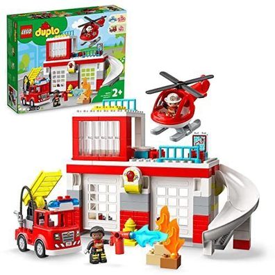 LEGO 10970 DUPLO Feuerwehrwache mit Hubschrauber Feuerwehrauto 117 Teile Kinder