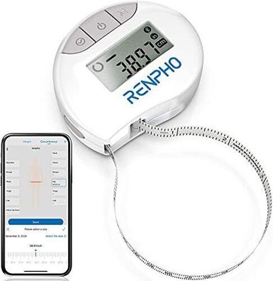 RENPHO Bluetooth Maßband Smart Körperumfangmaßband Körperanalyse Fitness Beauty