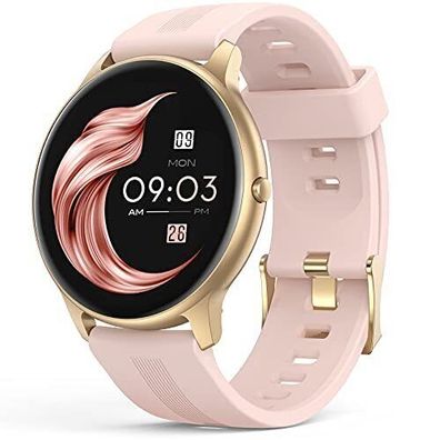 AGPTEK Smartwatch Armbanduhr Damen Schrittzähler Kalorien iOS und Android Rosa