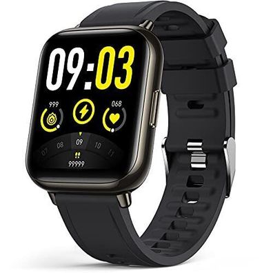 AGPTEK Smartwatch Armbanduhr Wasserdicht Fitness Tracker iOS & Android Schwarz