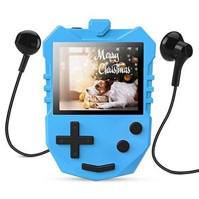 AGPTEK MP3 Player Kinder 8GB Autodesign Video Player Spiele LCD Bildschirm Blau