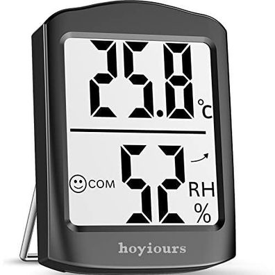 Hoyiours Thermometer Hygrometer Innen Digital LCD Bildschirm Luftfeuchtigkeit