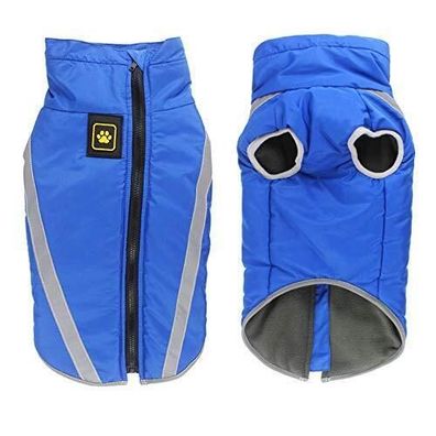 Idepet Wasserdichter Hundemantel Winter Outdoor-Sport Hund Kleidung Blau 3XL