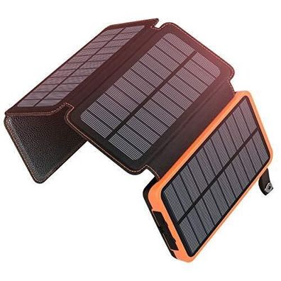 A ADDTOP Solar Powerbank Akku 25000mAh Tragbar 4 Solarpanels Outdoor 25000mAh
