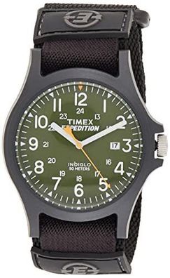 Timex TW4B00100 Herren-Armbanduhr Analog Quarz Textilarmband Schwarz 5 ATM 40 mm