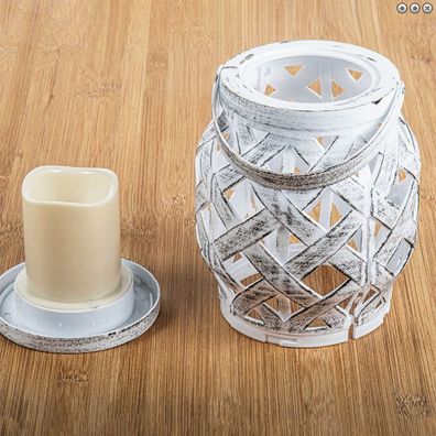 LED Windlicht 2 in1 gelbes LED Flackerlicht