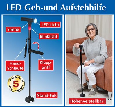 LED Gehstock und Aufstehhilfe