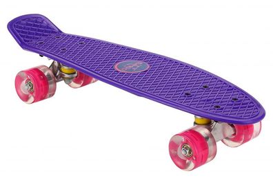 Skateboard Mit Led-Beleuchtung 55,5 Cm Violett/ Rosa