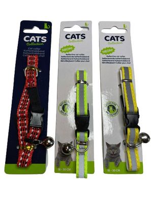 Katzenhalsband Halsband Katze mit Glöckchen Sicherheitsverschluss flauschig DE