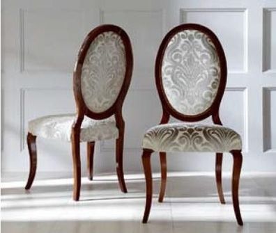 Luxus Esszimmerstuhl Stuhl Küchenstuhl Esszimmer Stühle Stoff Sitzer Holz Braun