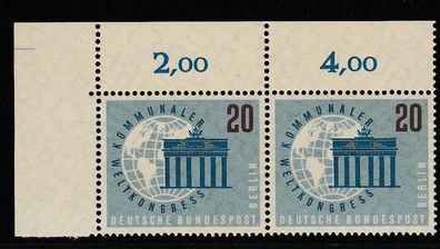 Berlin 1959 MiNr. 189 Ecke 1 Paar postfrisch Zähnung B