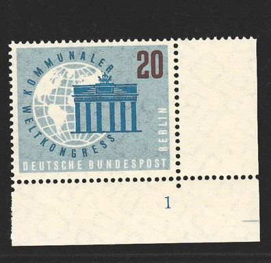 Berlin 1959 MiNr. 189 Ecke 4 FNr. 1 postfrisch Zähnung C