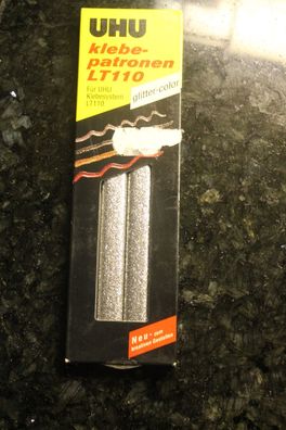 UHU - Heißklebestick; Klebepatrone für Low Melt 110, Metalliceffekt, silber, 4 Stück